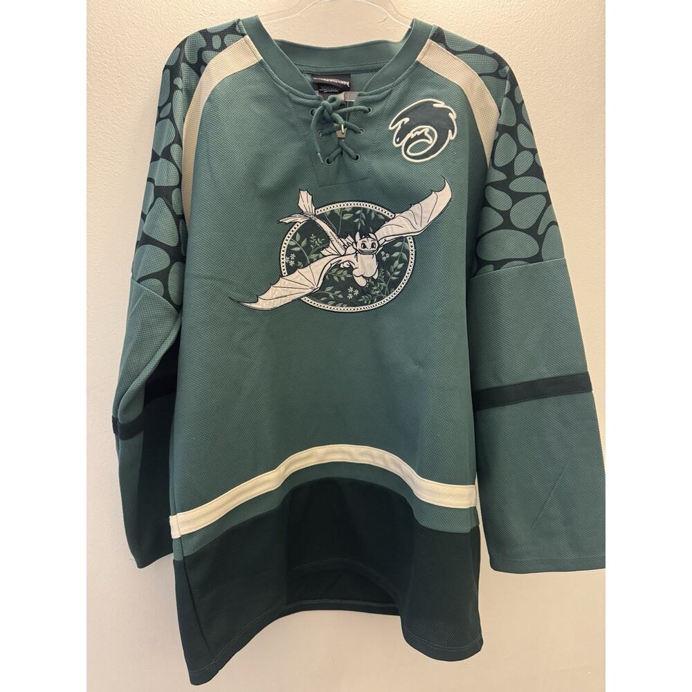 DreamWorks How To Train Your Dragon Toothless Hockey Jersey Medium BoxLunch NWT